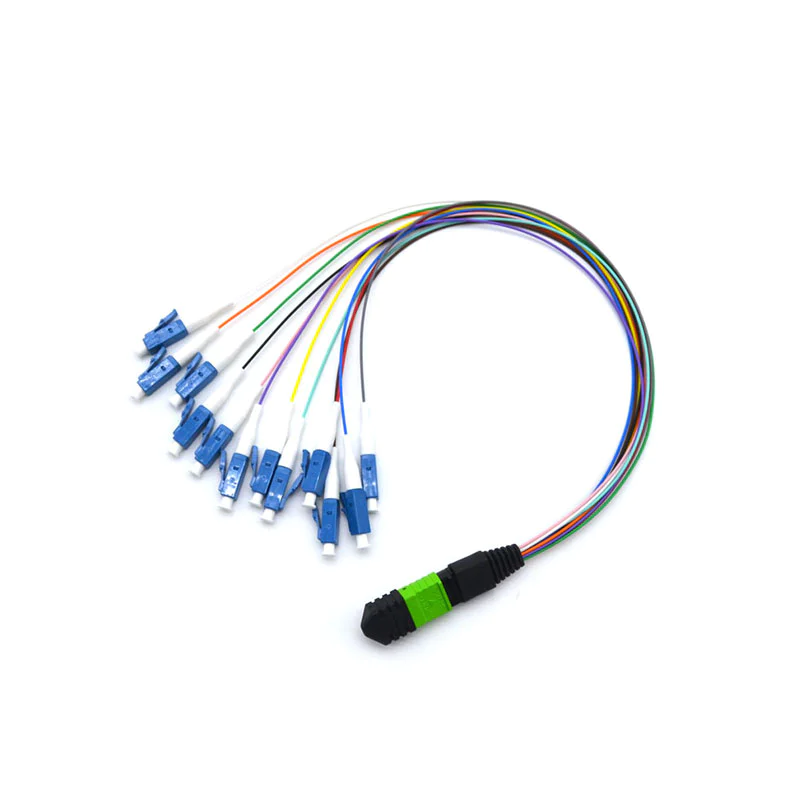 MPO-LC 12 muti-color tight buffer fiber patch cords 0.3m