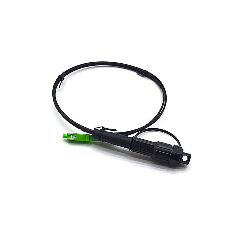 Customized Length Fiber Optic Patch Cord Mini SC APC Waterproof Connector Black